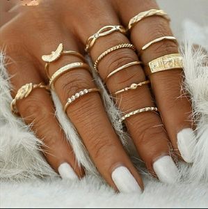 12 Pc/Set Gold Charm Set